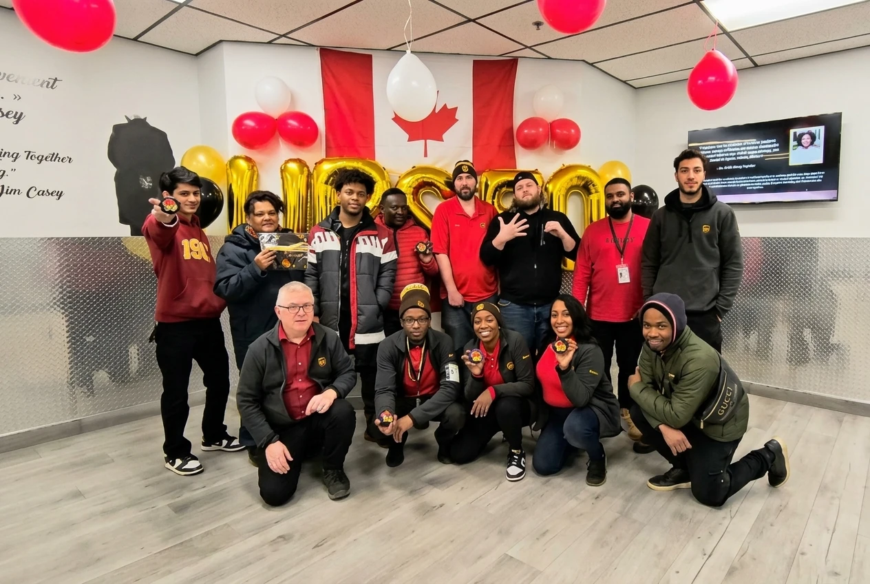 50 years of UPS Canada. Celebrating UPS Canada’s 50th anniversary with the team on February 28, 2025.
